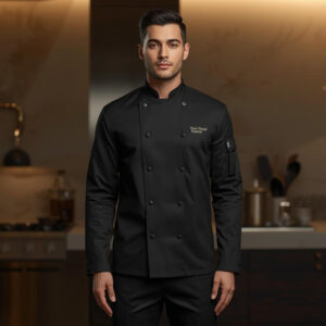 customized chef coat uniform set (coat+cap) (moq 5 pcs)